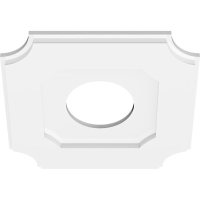 14"OD x 5"ID x 8 1/4"C x 1"P Locke Architectural Grade PVC Contemporary Ceiling Medallion