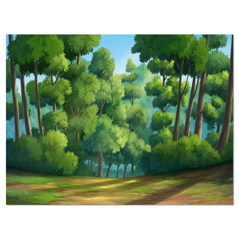 Green Jungle Landscape Canvas Print with Dense Trees, 20" x 12"