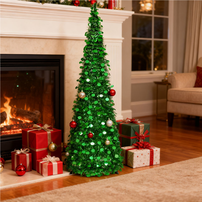 Arbre de Noël 5 "Pop Up Tinsel, Vert