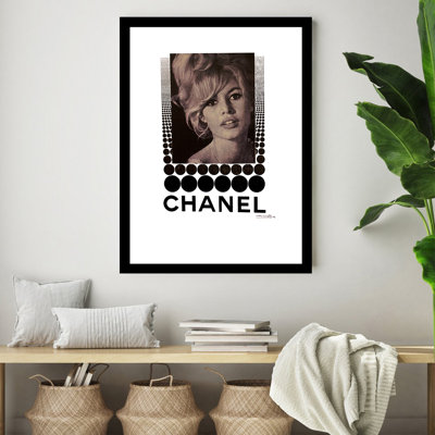 Brigitte Bardot Designer Fashion Framed Print