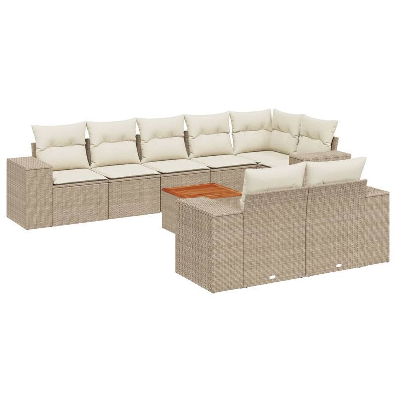 Ensemble de canapé de jardin modulaire en PE rotin beige