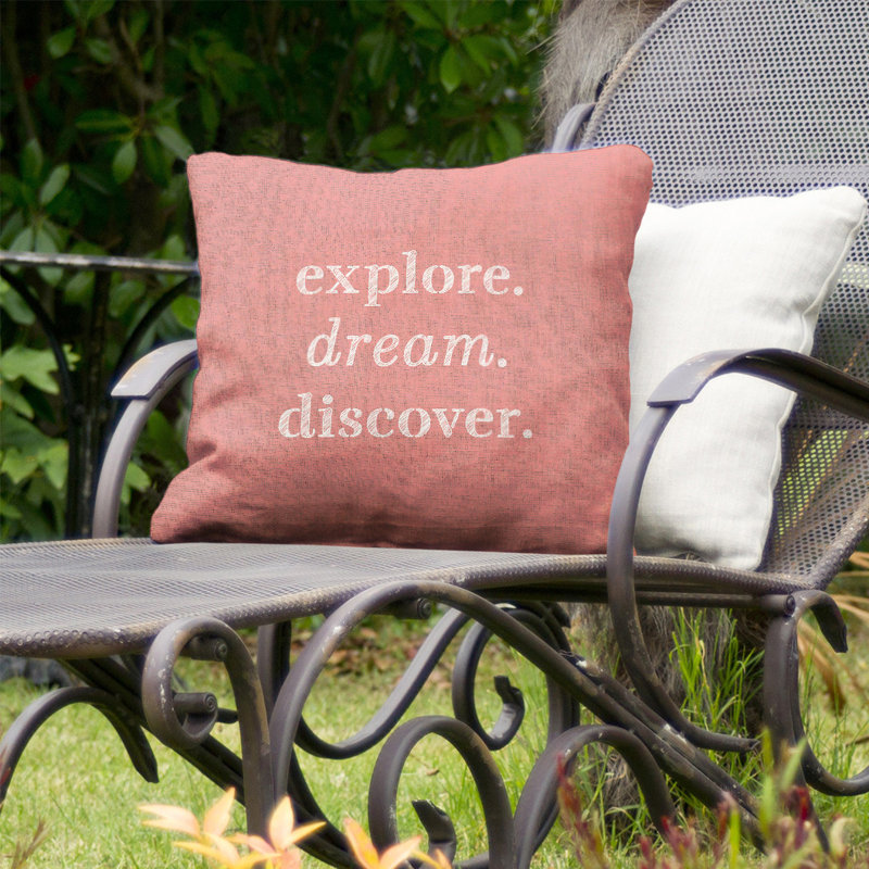 Coussin décoratif intérieur/extérieur discover rêves, 16 po x 16 po, Rouge / blanc