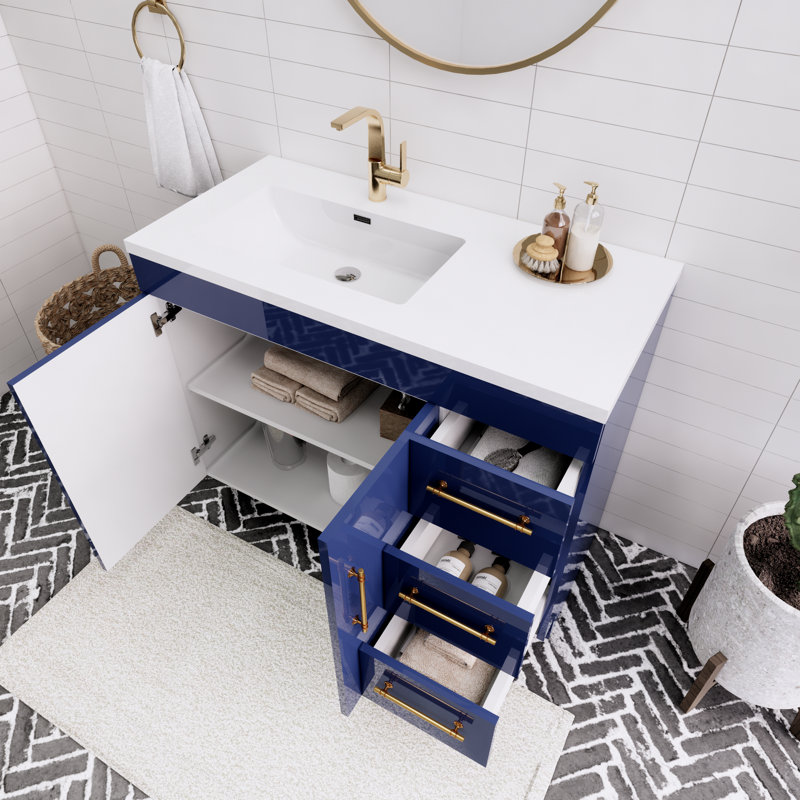 Ensemble de meuble-lavabo simple 42 po Spring, Bleu clair