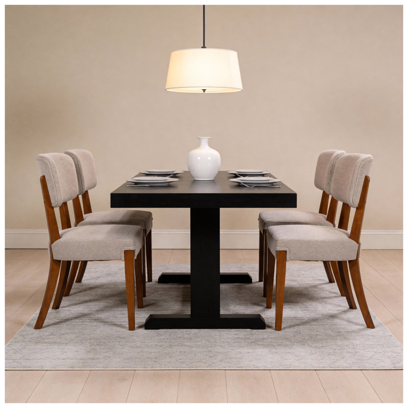 Ensemble de 2 chaises sans accoudoirs modernes et contemporaines avec pieds en bois massif - Chaises d'appoint polyvalentes pour la salle à manger, la cuisine ou le salon