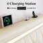 Structure de lit avec lumière DEL et station de charge, structure de lit tapissier avec haut-parleur Bluetooth et tête de lit réglable-453909181