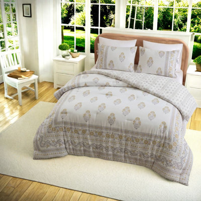 Cotton Blend Floral Comforter Set