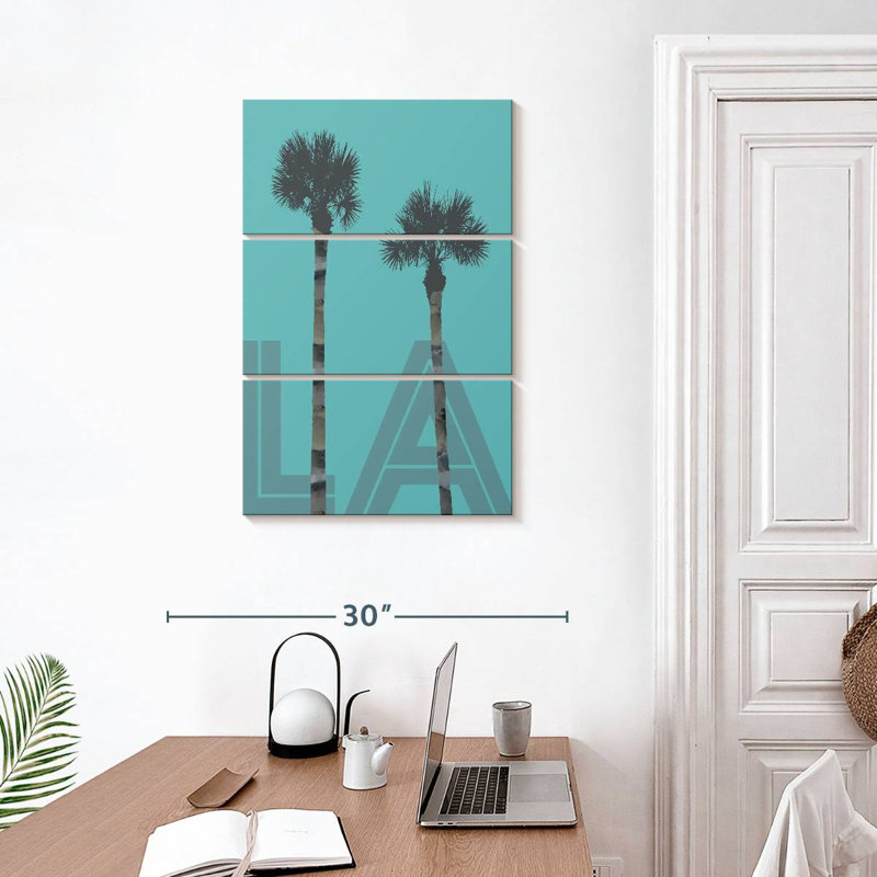 Nicci Palm Trees LA - bleu, H 32 po x l 20 po