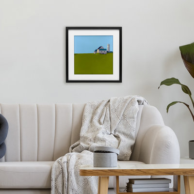 «Farmland Silo in Distance», reproduction encadrée sous verre, design par Ruth LaGue