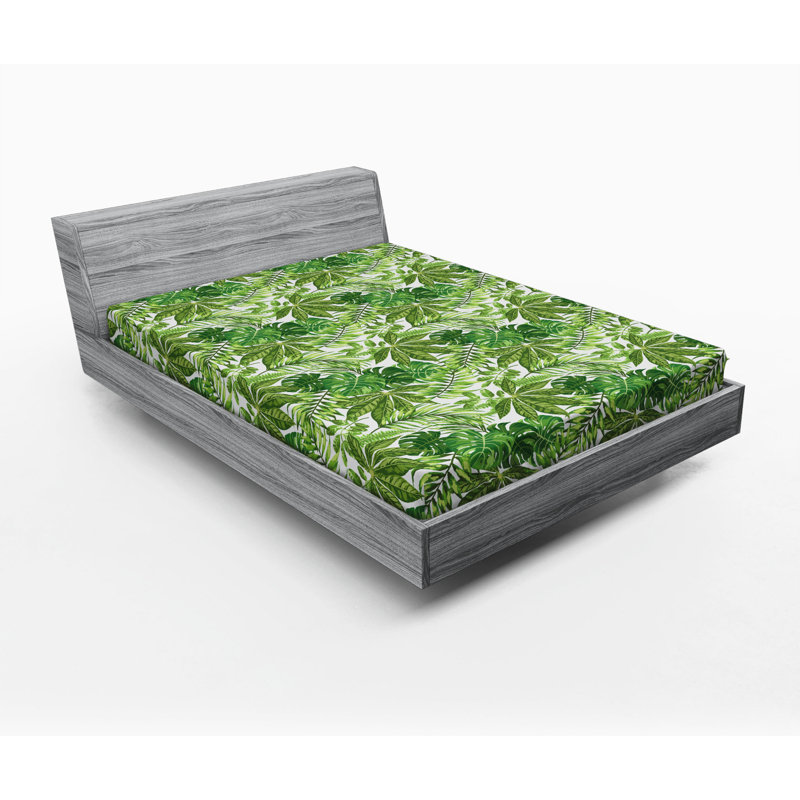 Microfiber Floral Fitted Sheet, Queen Fitted Sheet