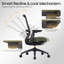 Fauteuil de bureau ergonomique COLAMY, fauteuil de bureau à réglage instantané avec siège en lévitation, accoudoirs synchronisés 4D, soutien lombaire et dossier en filet respirant, pin-1989672801