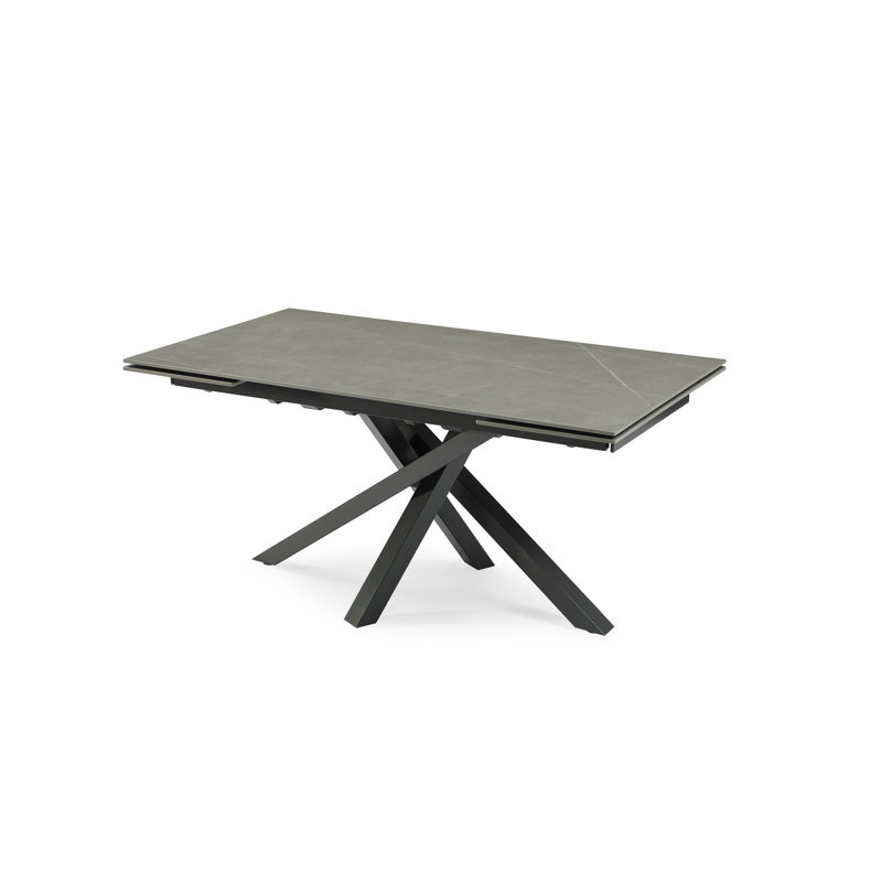 Sang Rectangular Extending Ceramic Dining Table, 76 x 240 x 90cm, Dark Grey