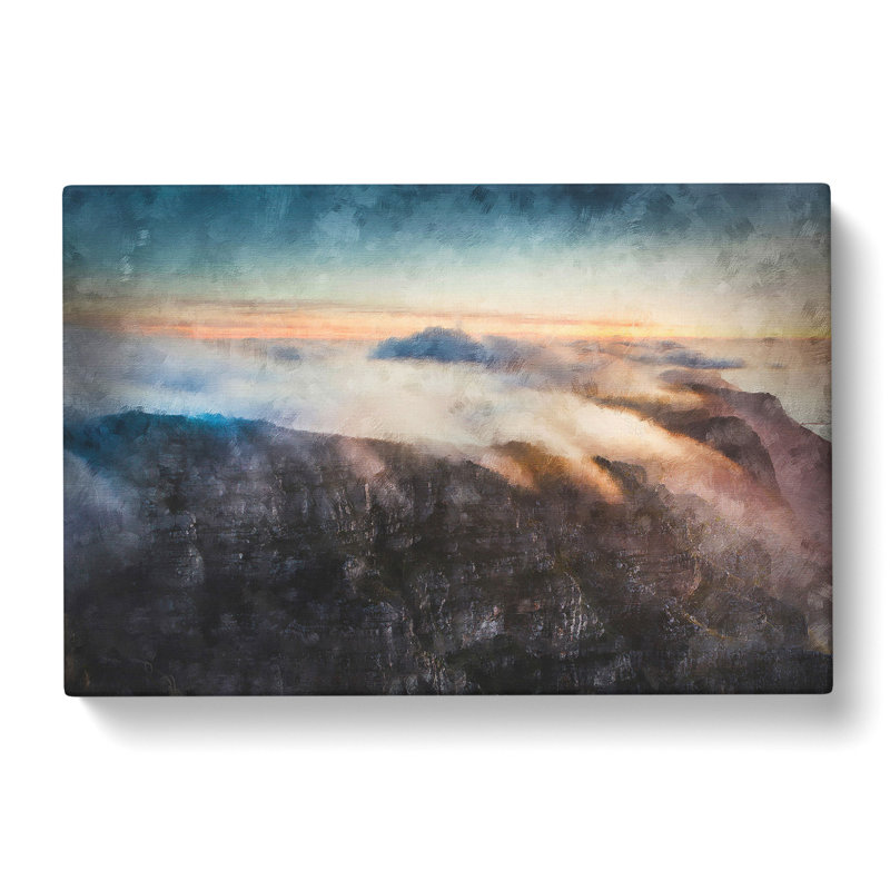 Cable Mountain South Africa Painting - Wrapped Canvas Painting, 35cm H x 50cm W x 3cm D