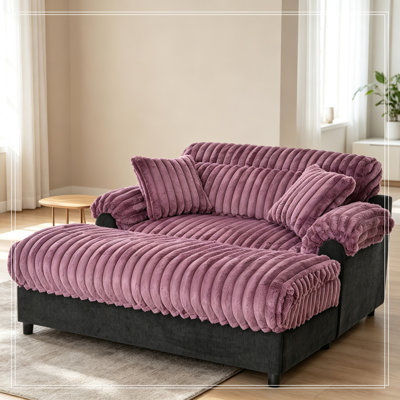 Chaise Lounge Sofa with Two Throw Pillows