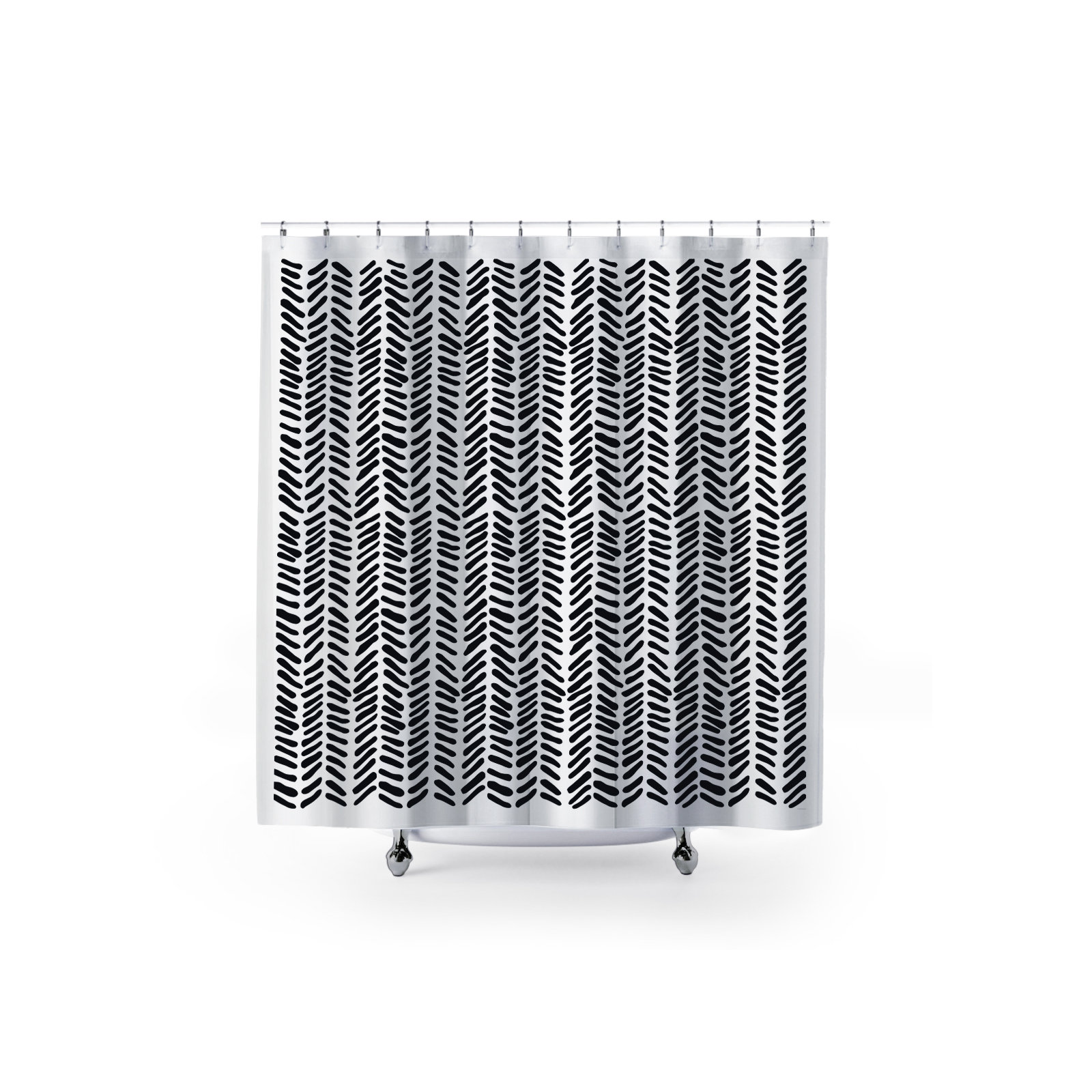 Thora Tribal Shower Curtain, ThoraVee Black