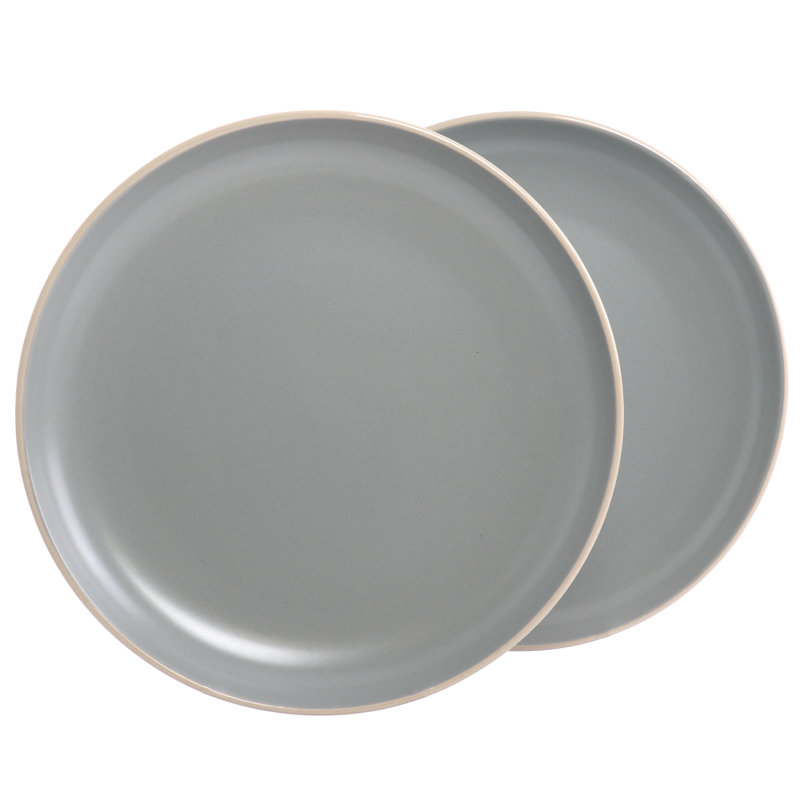 Ensemble de 2 assiettes rondes en grès de 10,5 pouces Gibson Home Rockaway