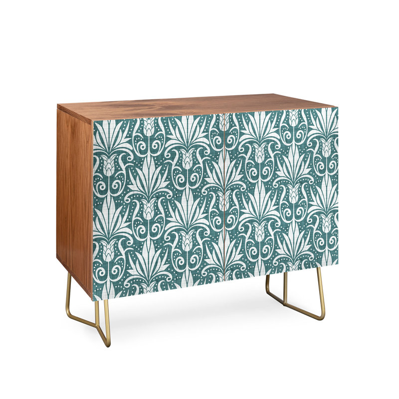 Crédence 2 portes Heather Dutton Delancy, Brun / turquoise