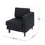Fauteuil modulaire commercial avec accoudoirs AC et USB et USB-C-1301153713