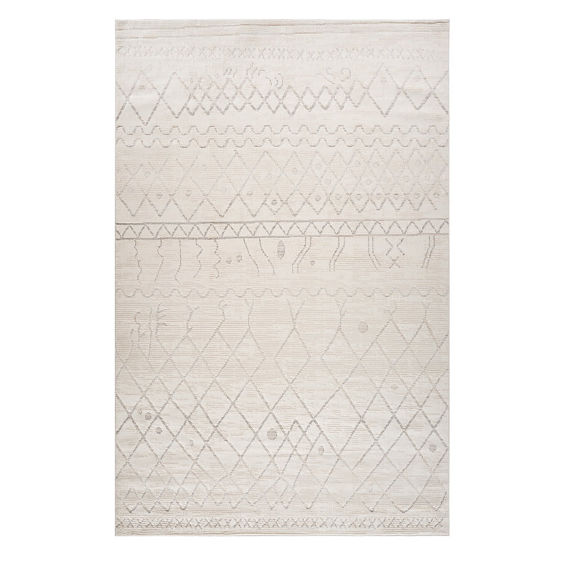 5' X 8' Gray and Beige Abstract Distressed Area Rug