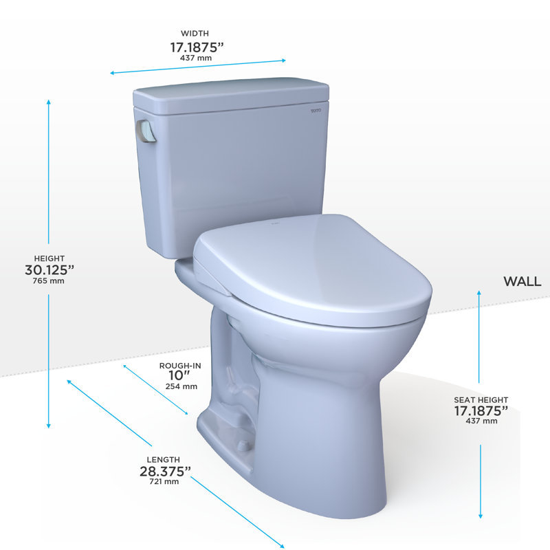 Drake® 1.6 GPF Elongated Floor Mounted Two-Piece Toilet (S7 Seat Included), 10