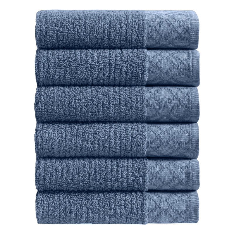 Shalyssa Turkish Cotton Midweight Hand Towel, Denim Blue