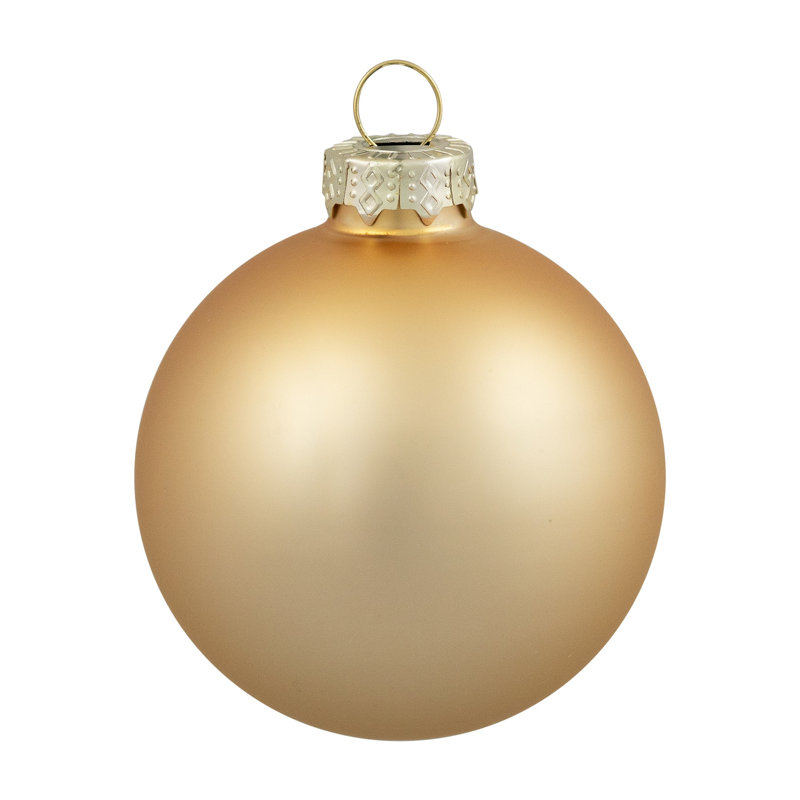 Ensemble d'ornement boule de Noël en verre 40 carats à 2 finitions, Or