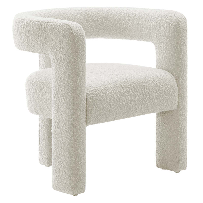 Modway Kayla Boucle Upholstered Armchair, Ivory