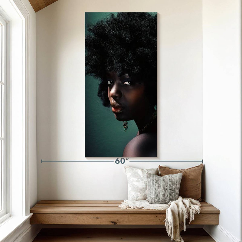 Portrait de femme mystérieuse, H 54 po x l 27 po