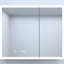 36 po Armoire à pharmacie en aluminium argenté avec miroir, DEL, horloge, conception biseautée, tablettes à haute densité de brouillard d'eau