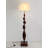 French Mid-Century Solid Wood & Fabric Floor Lamp