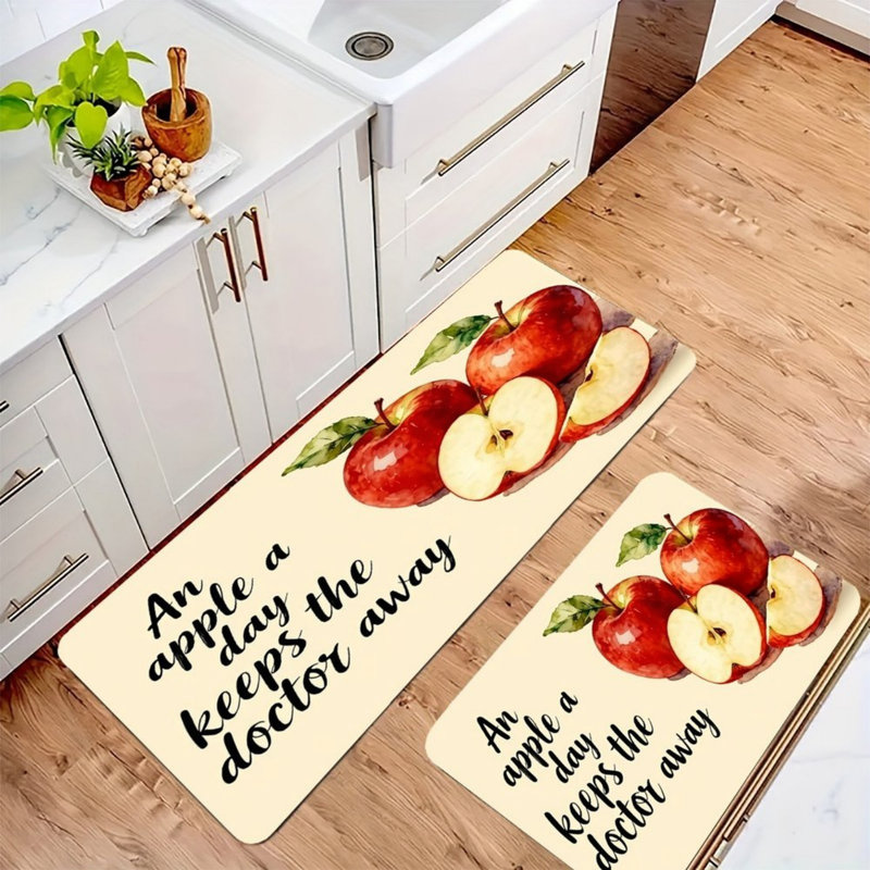 Ensemble de 2 tapis de cuisine Red Apple