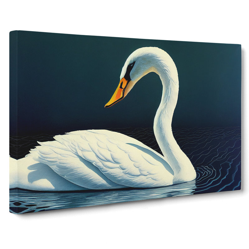 Dazzling Swan - Wrapped Canvas, 35cm H x 50cm W x 3cm D