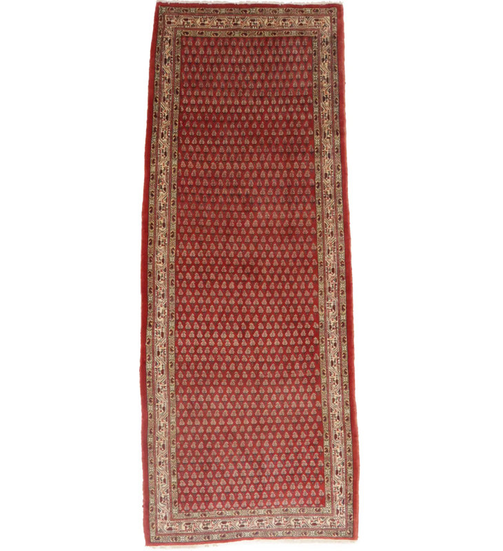 Tapis semi-antique rouille rouge