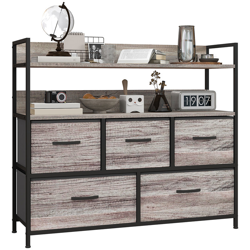 Addan 98cm W 5 - Drawer Chest of Drawers