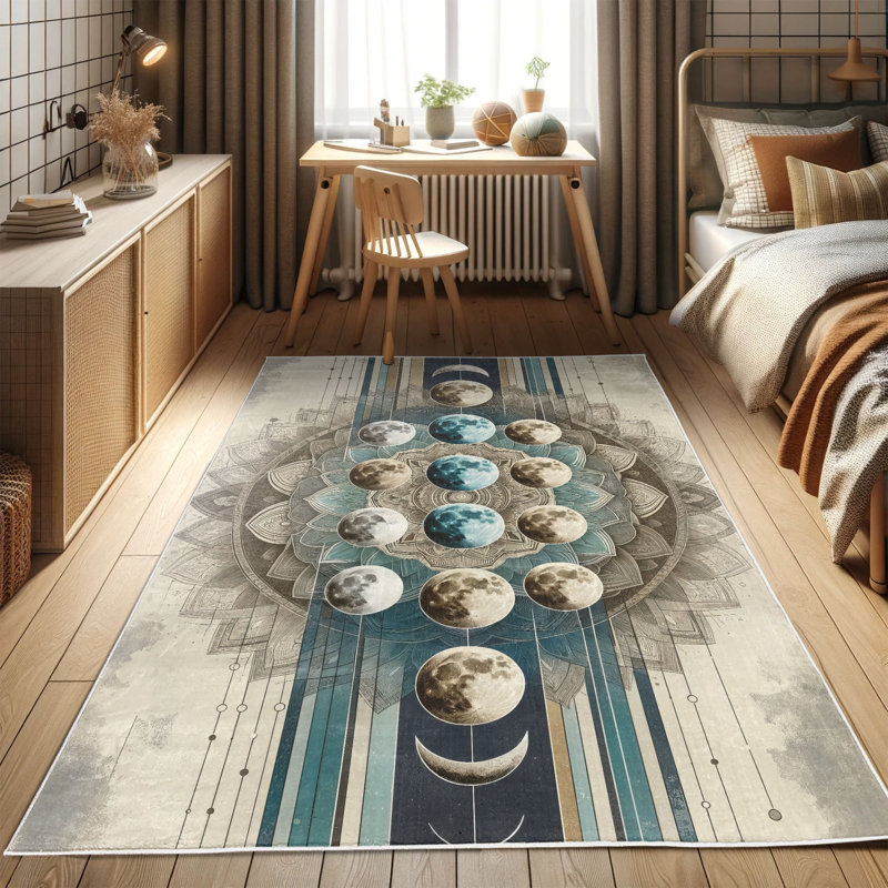 Machine Printed 229cm X 157cm Area Rug