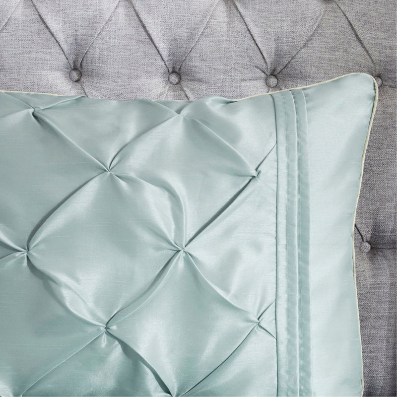 7 Piece Tufted Comforter Set, Seafoam, King Comforter + 6 Additional Pieces