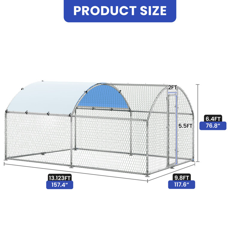 Poulailler Fathema, H 76,80 po x l 117,60 po x P 157,40 po