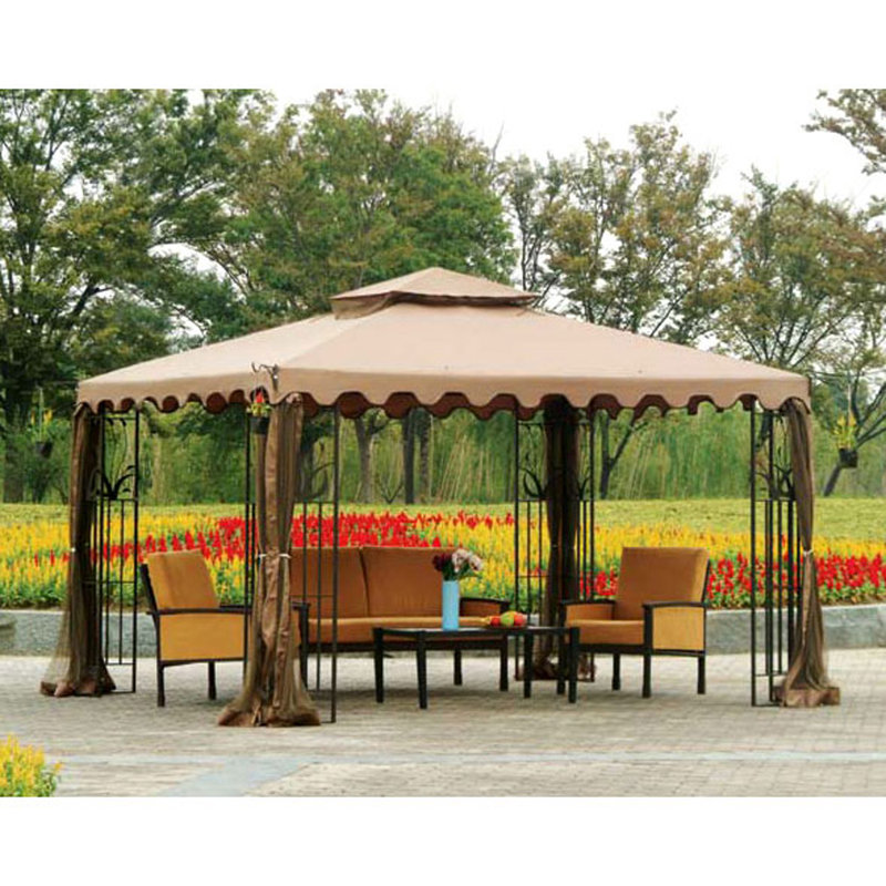Beige Whisper 10' x 12' Two-Tiered Gazebo Replacement Canopy