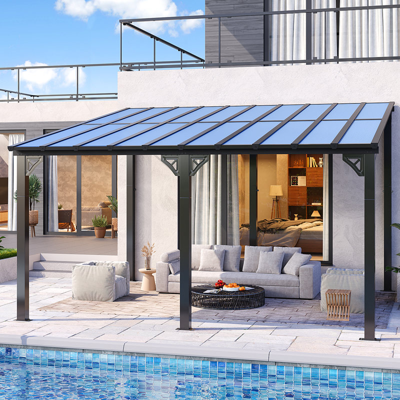 14 pi. L 12 pi. Pergola Dmetal avec auvent