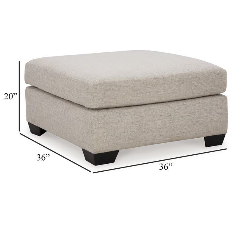 Repose-pieds Joey, polyester rembourré doux, carré 36 po, Beige