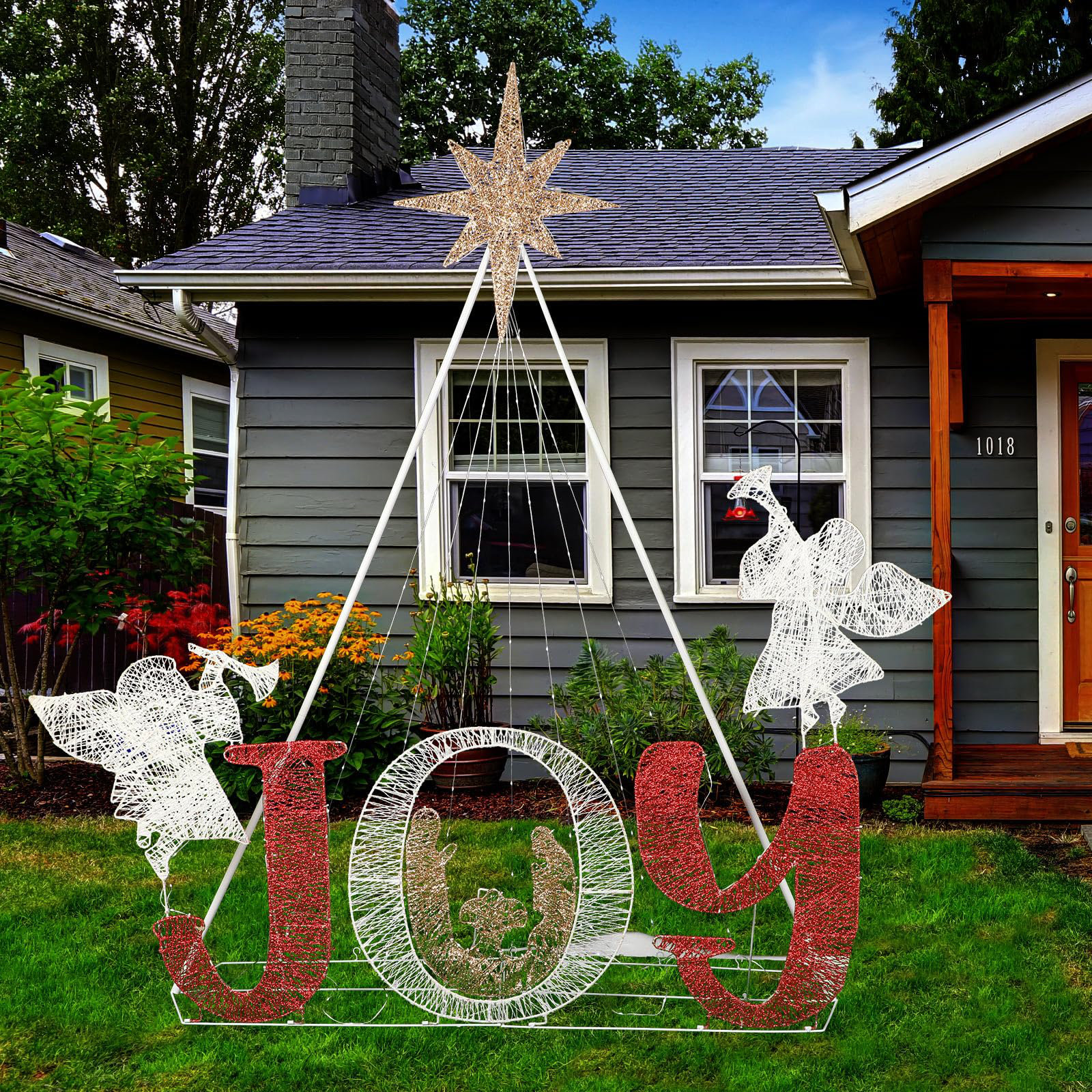 The Holiday Aisle® 6 FT Lighted Christmas Nativity Scene Outdoor Holy ...