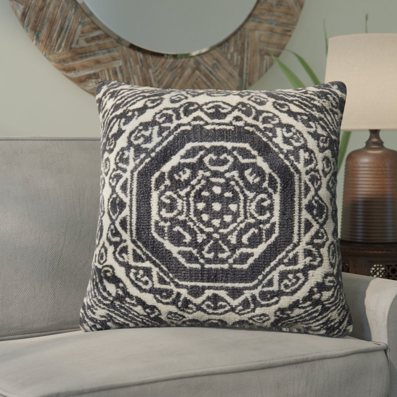 Black and White Geometric Linen Throw Pillow Set