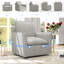 360-degree Swivel Accent Chair, Striped Upholstered Armchair with Removable Cushions-1354609467