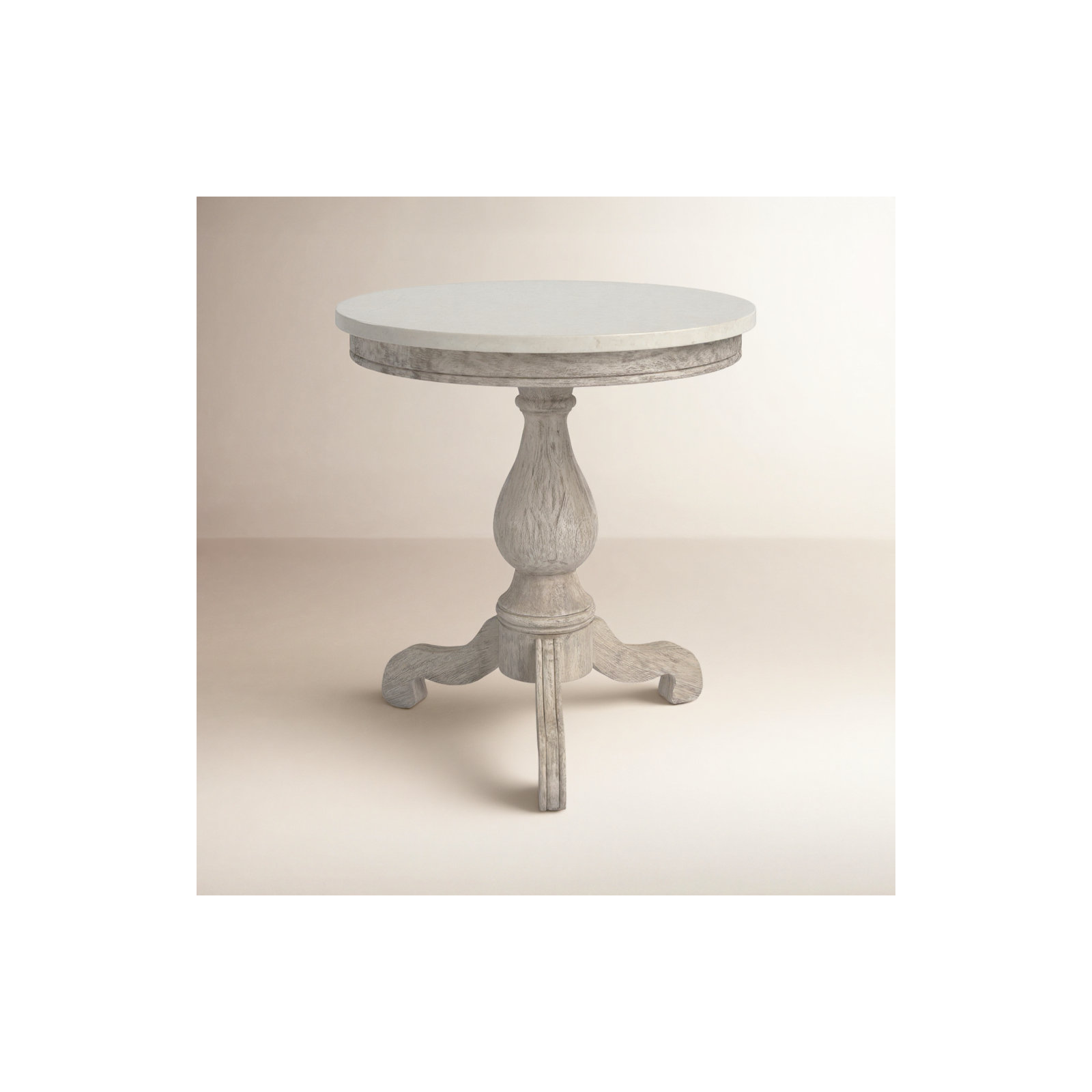 Aberdale End Table with Marble Top, Rustic Gray