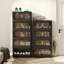 Armoire de rangement pliante latérale 24 po, 5 niveaux, 23,62 po x 13,78 po x 59,84 po, bacs de rangement pliables avec porte magnétique, armoire de rangement en plastique avec roues