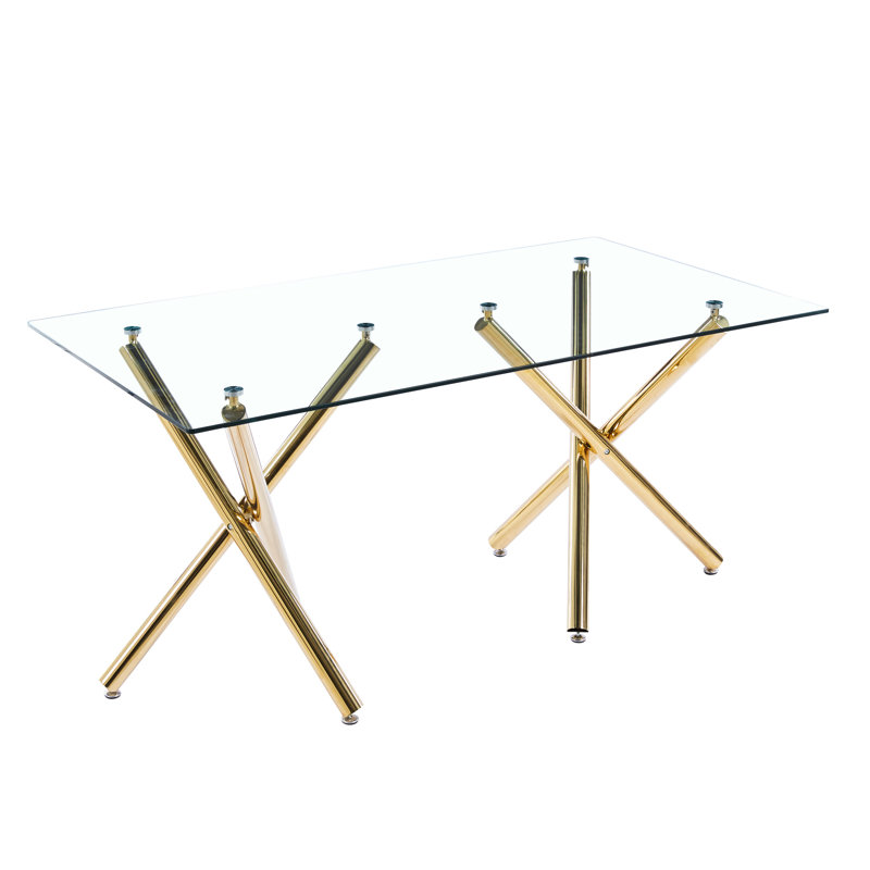 Table à manger rectangulaire Modern, Doré