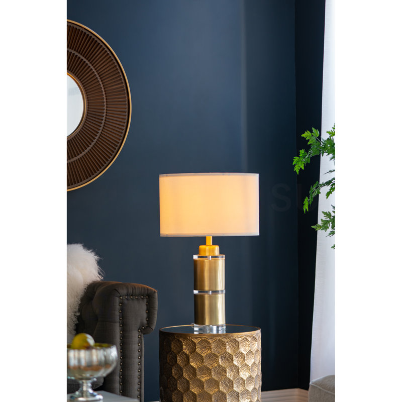 Lampe de table cylindrique D15x25,5 "avec abat-jour tambour (assemblage de l'abat-jour requis)