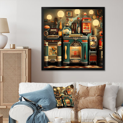 Nostalgic jukebox Tunes 3 - Jukeboxes, art mural sur toile