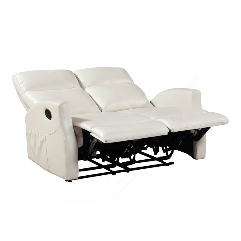 Causeuse inclinable contemporaine beige avec passe-partout en similicuir 1pc