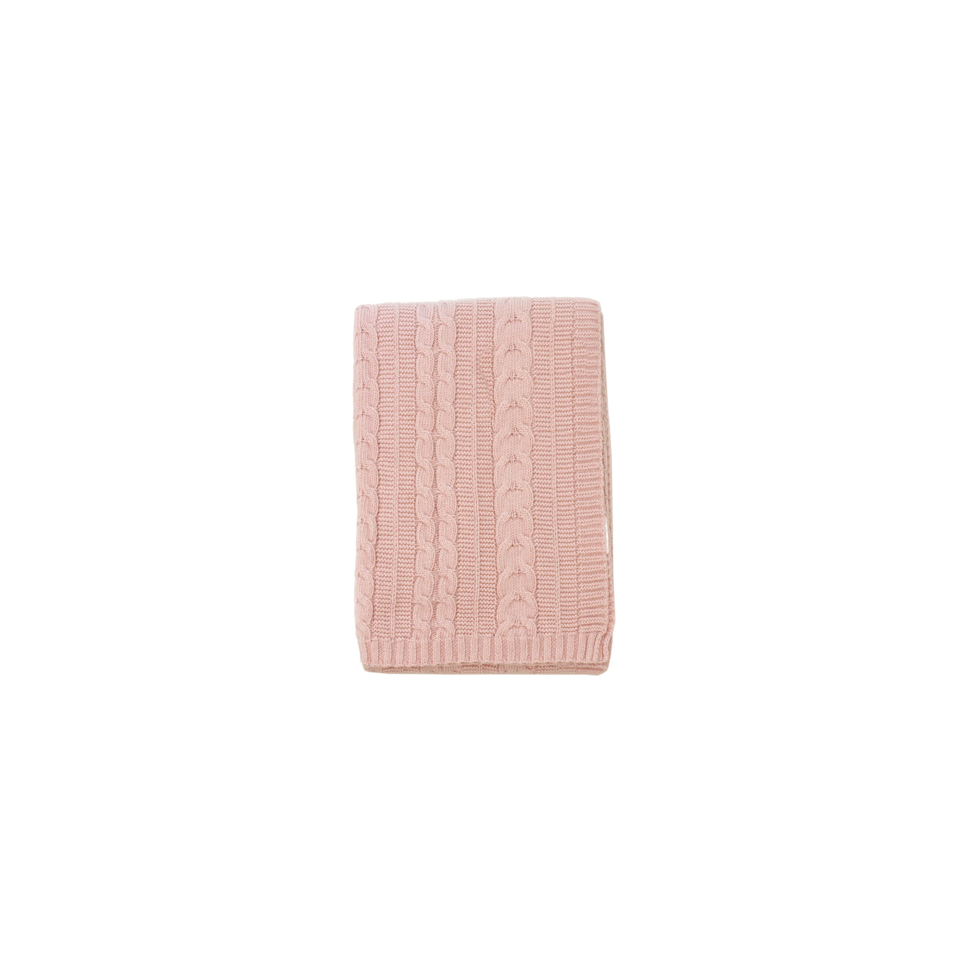 Cable Knit Baby Blanket, Pink