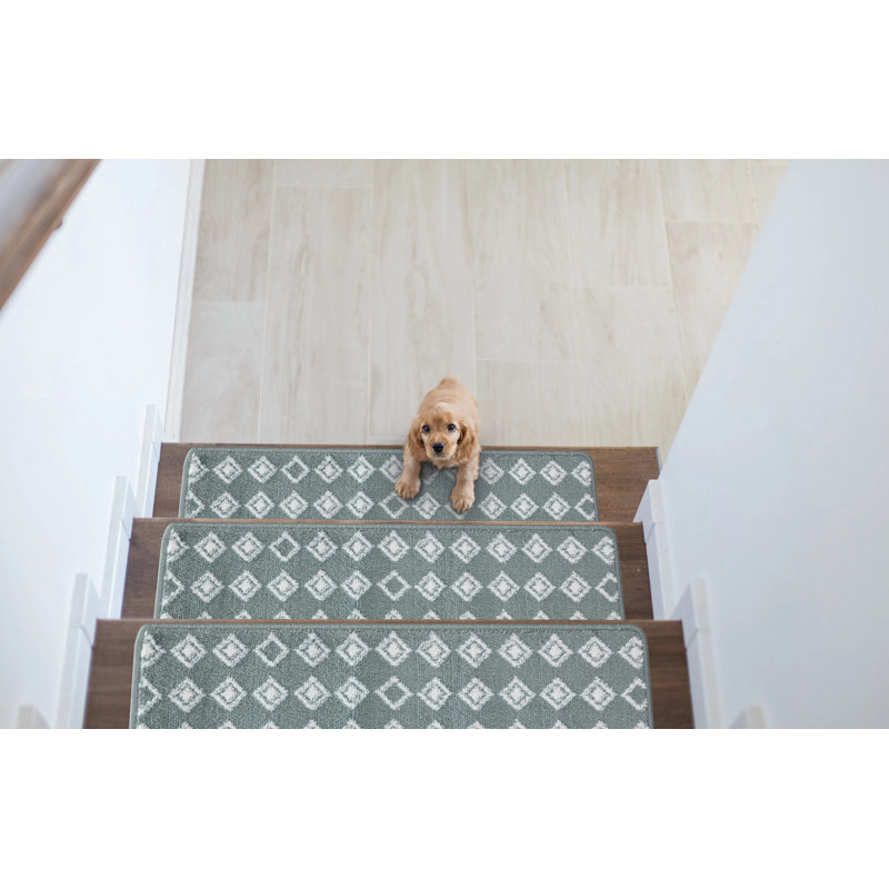 Tapis d'escalier 9 x 28 po antidérapants (ensemble de 13), Bleu sarcelle